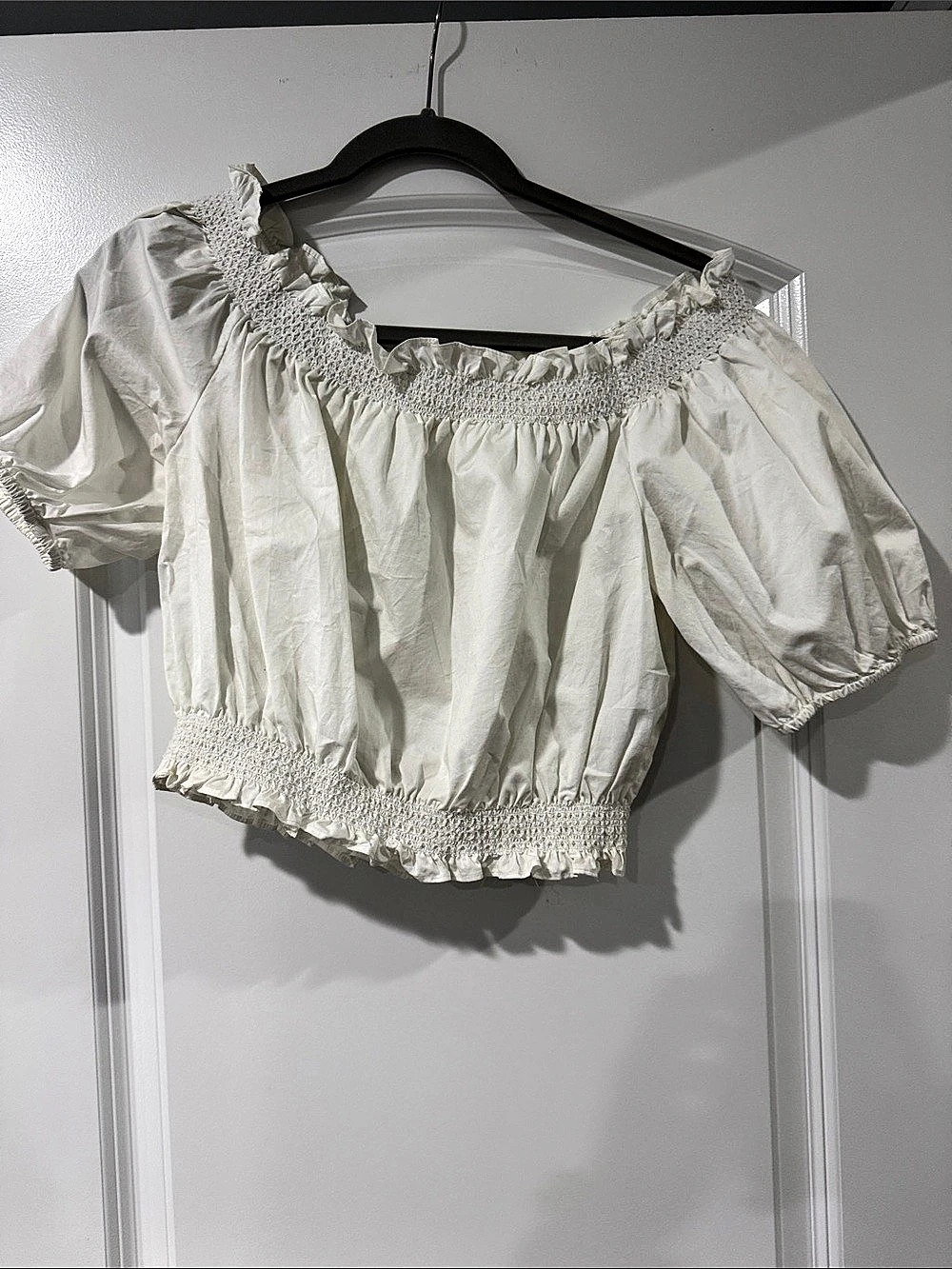 Xirena Issa Top Smocked Crop Top White Medium